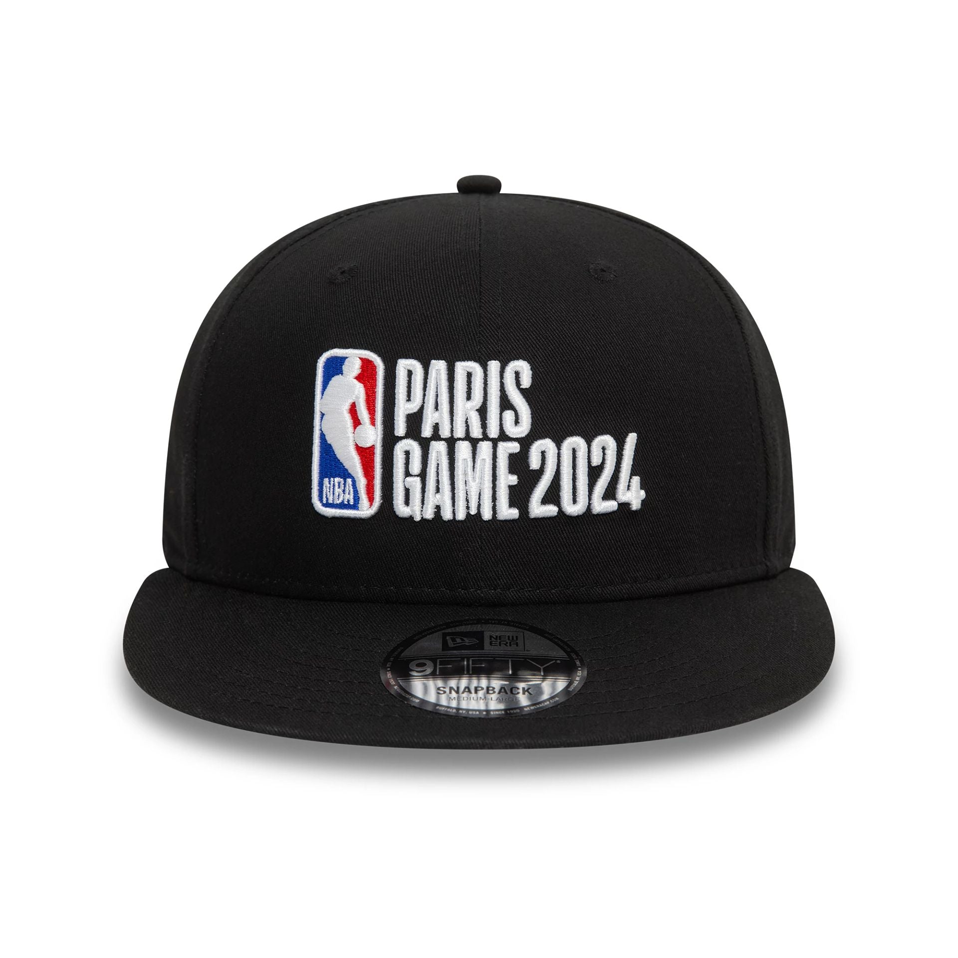 This is a NBA Logo Paris 2024 Black 9FIFTY Snapback Cap 2