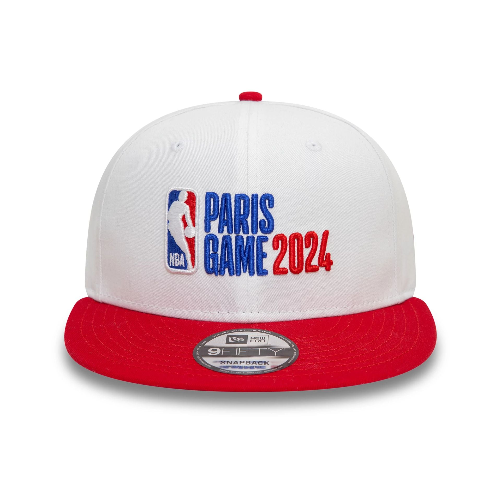 This is a NBA Logo Paris 2024 White 9FIFTY Snapback Cap 2