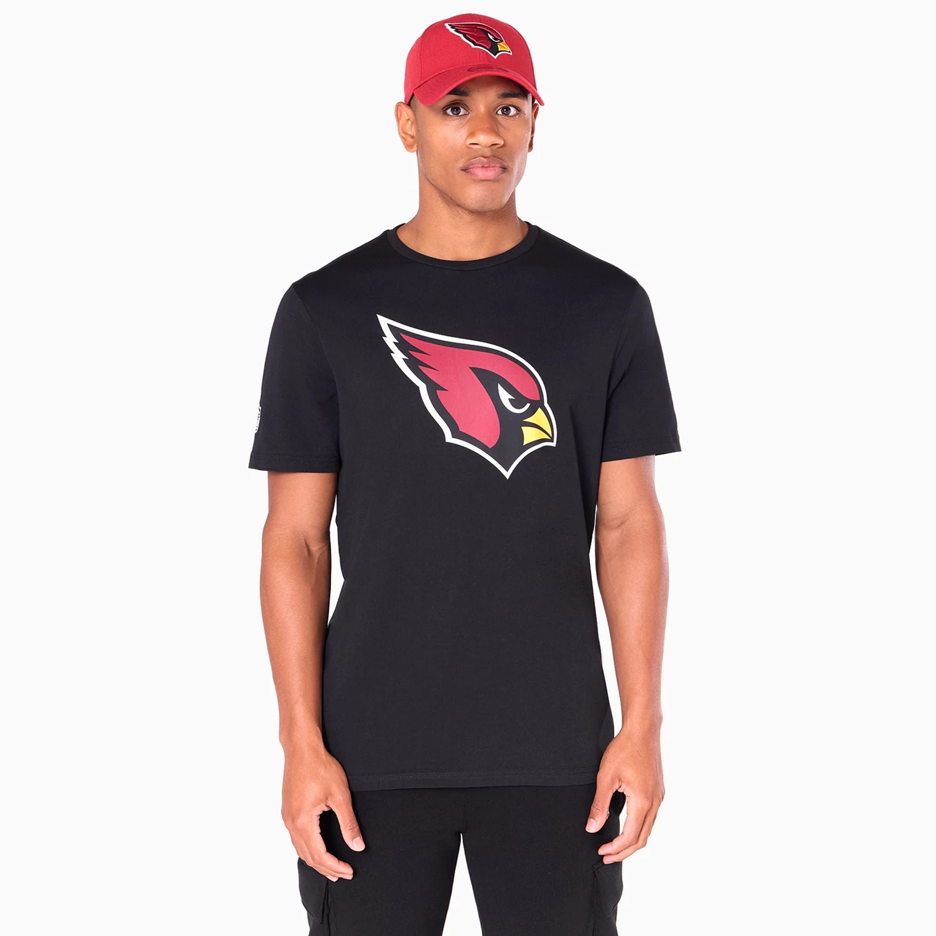 The Male model is wearing Arizona Cardinals NFL Black T-Shirt 1