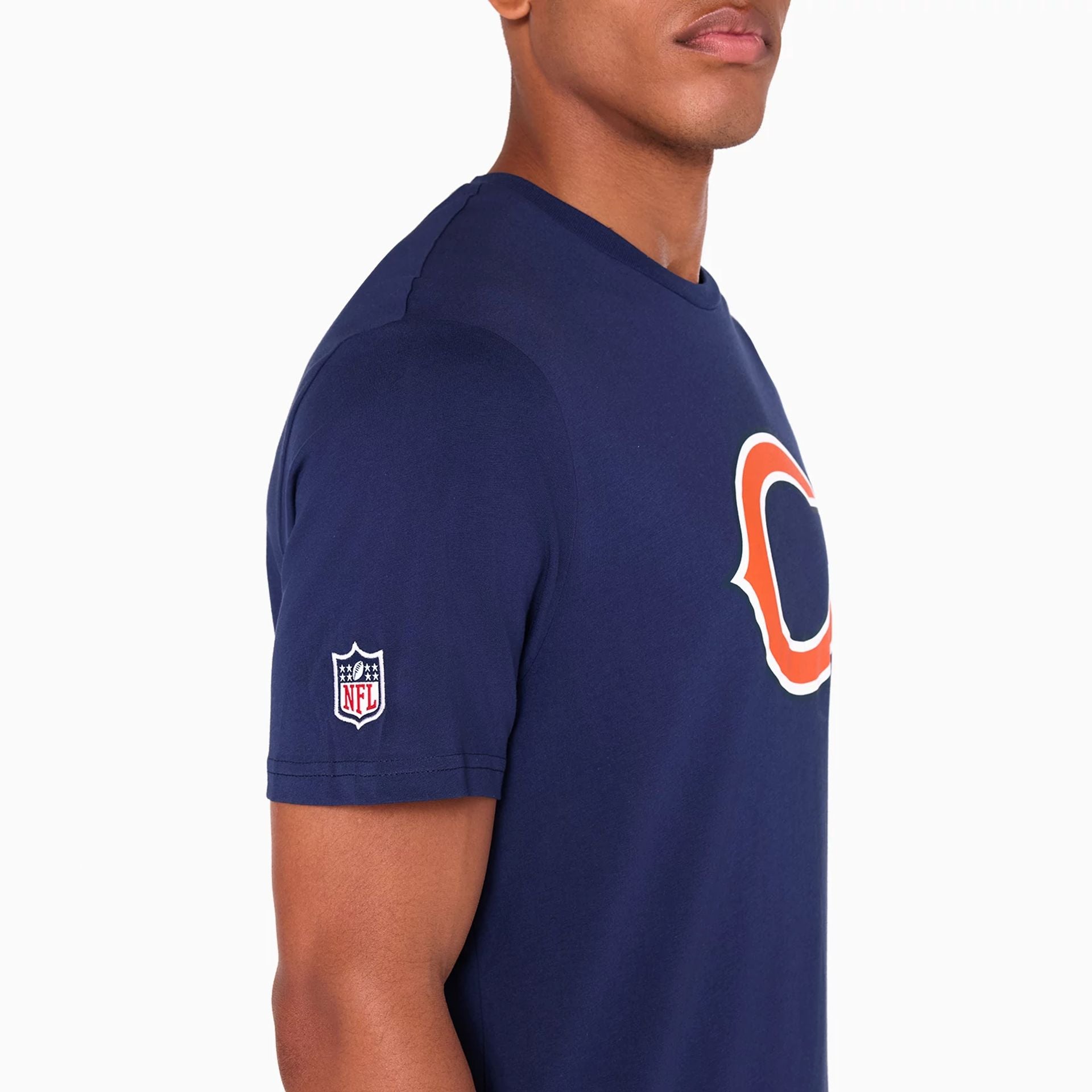 The Male model is wearing Chicago Bears NFL Navy T-Shirt 3