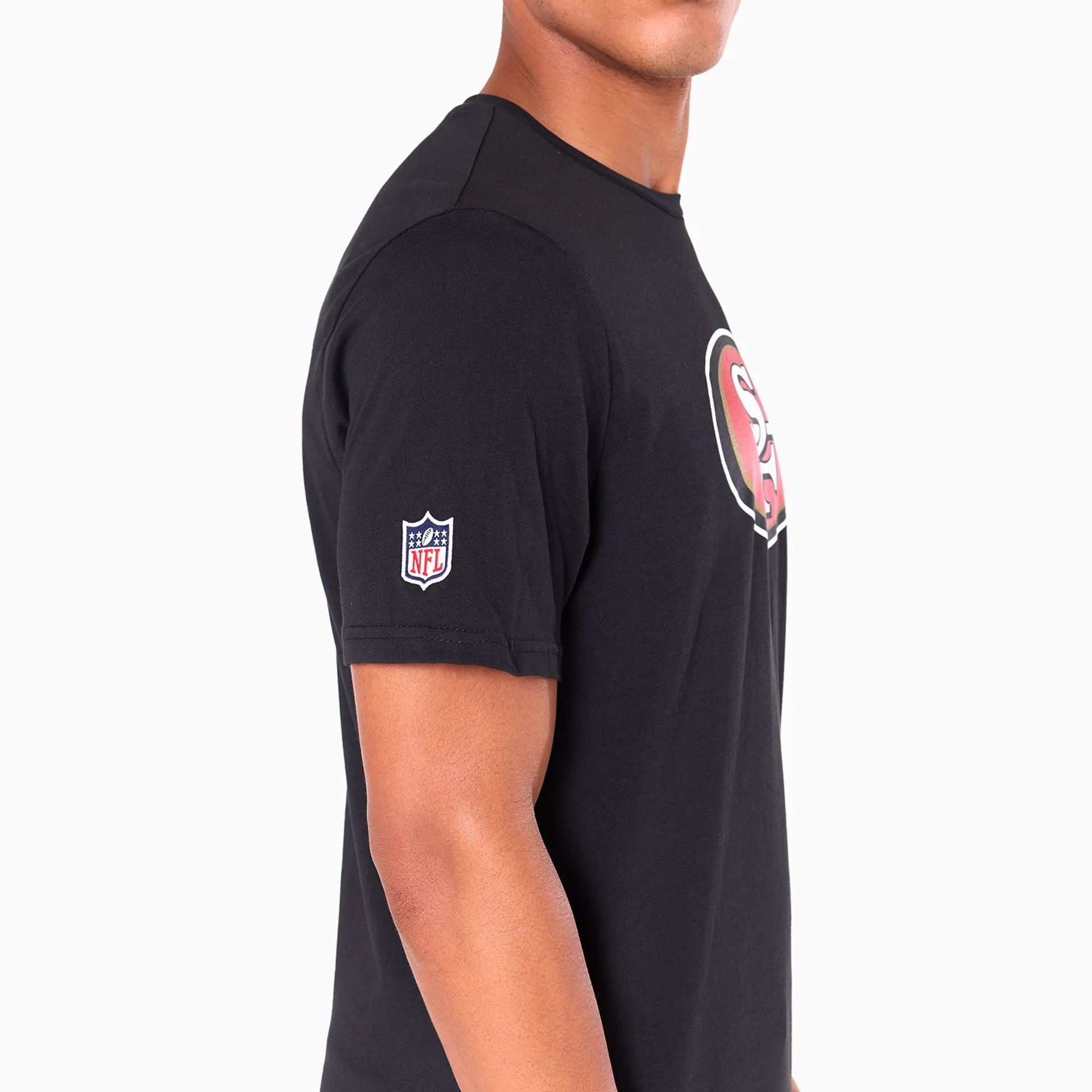 The Male model is wearing San Francisco 49ers NFL Black T-Shirt 3