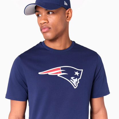 The Male model is wearing New England Patriots NFL Navy T-Shirt 3