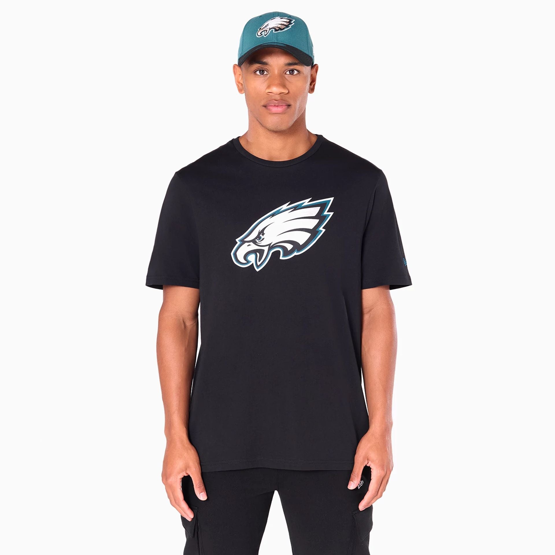 The Male model is wearing Philadelphia Eagles NFL Black T-Shirt 1