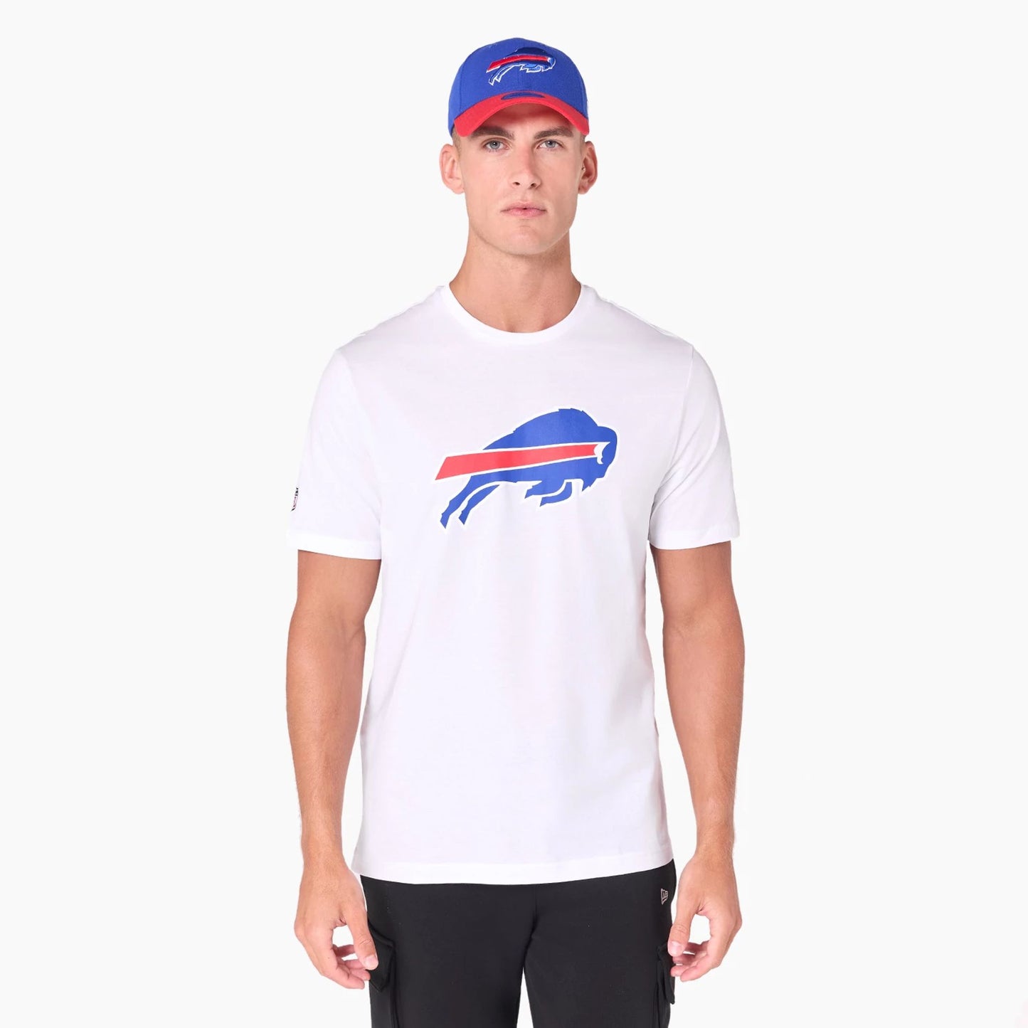 The Male model is wearing Buffalo Bills NFL White T-Shirt 1