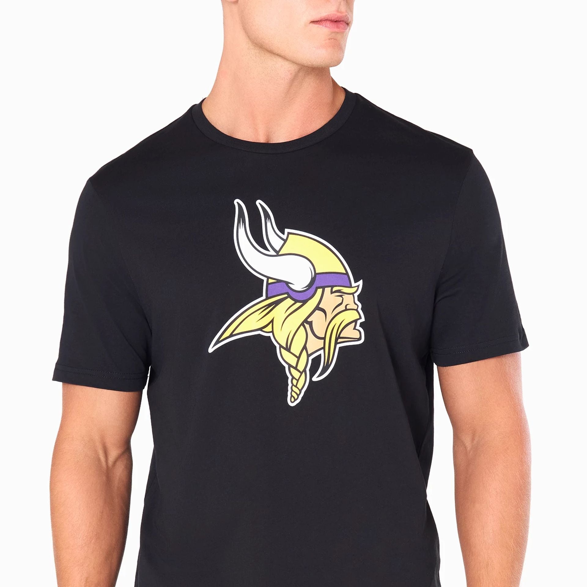 The Male model is wearing Minnesota Vikings NFL Black T-Shirt 2