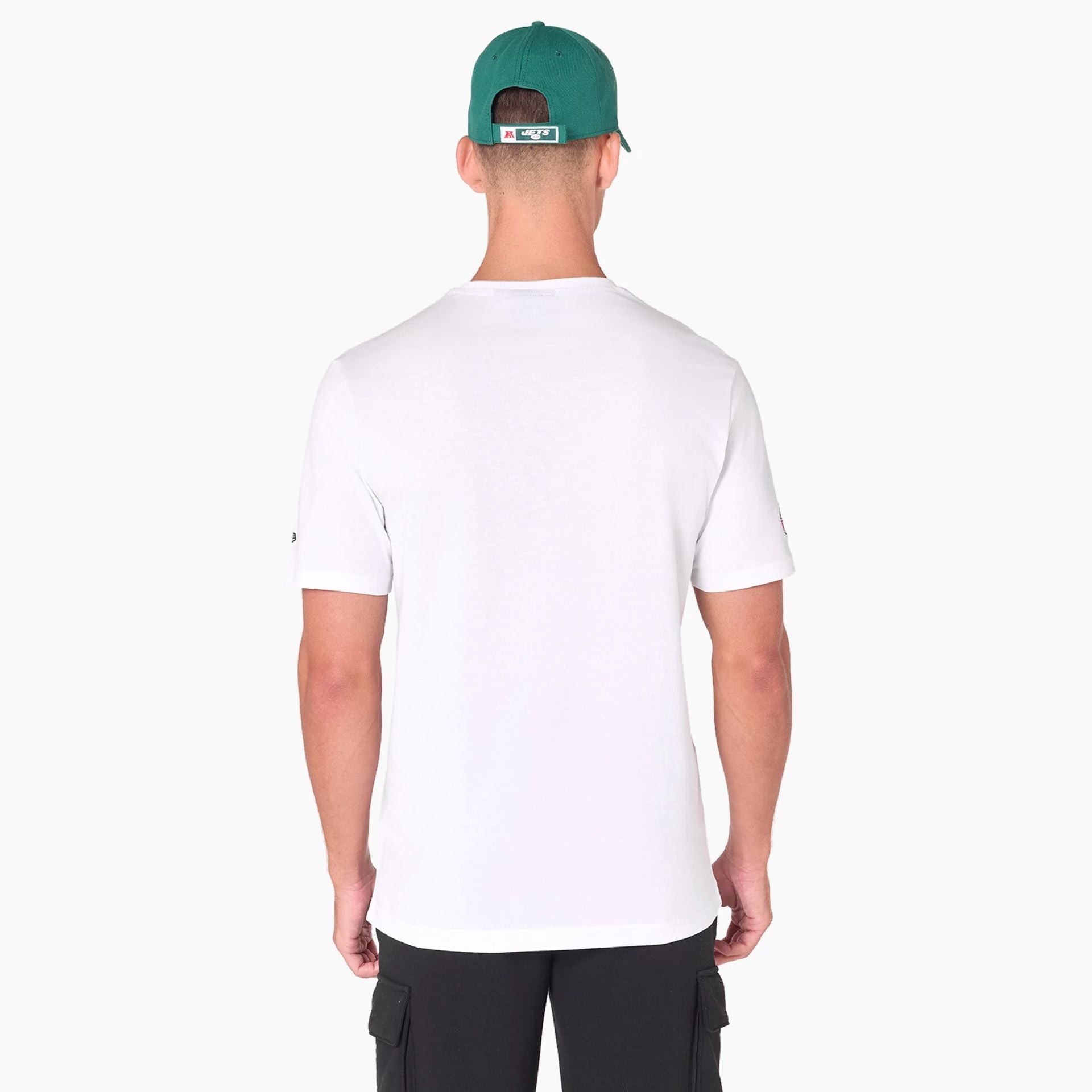 The Male model is wearing New York Jets NFL White T-Shirt 7