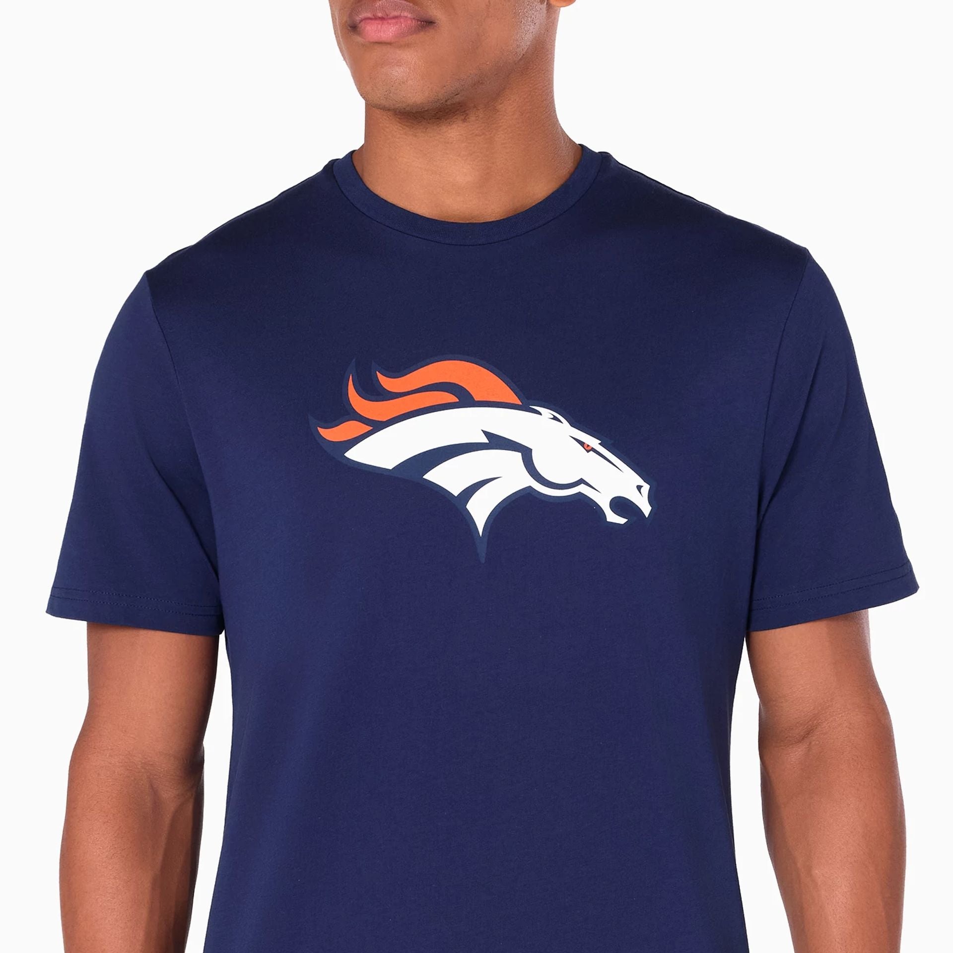 The Male model is wearing Denver Broncos NFL Navy T-Shirt 2