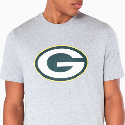 The Male model is wearing Green Bay Packers NFL Grey T-Shirt 2