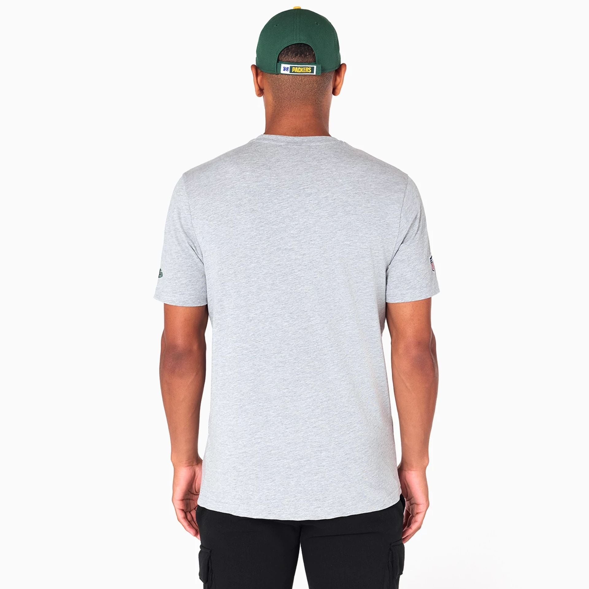 The Male model is wearing Green Bay Packers NFL Grey T-Shirt 7