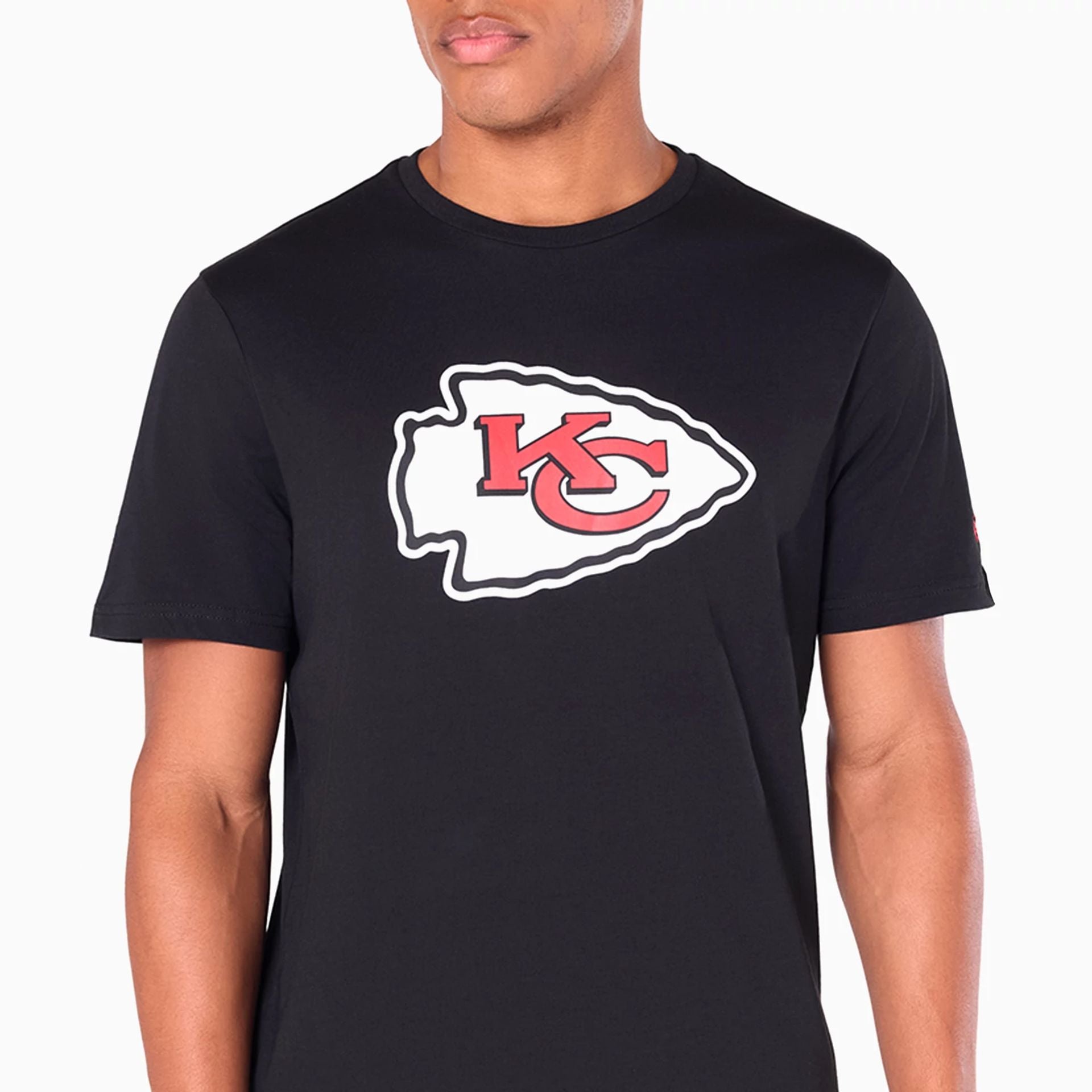 The Male model is wearing Kansas City Chiefs NFL Black T-Shirt 2