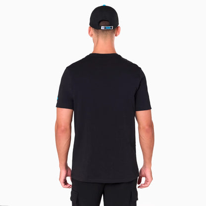 The Male model is wearing Carolina Panthers NFL Black T-Shirt 7