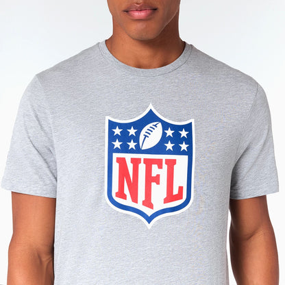 The Male model is wearing NFL Shield Logo NFL Grey T-Shirt 2