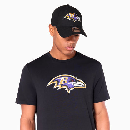 The Male model is wearing Baltimore Ravens NFL Black T-Shirt 5