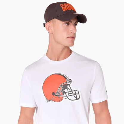 The Male model is wearing Cleveland Browns NFL White T-Shirt 7