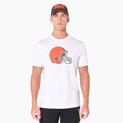 The Male model is wearing Cleveland Browns NFL White T-Shirt 1