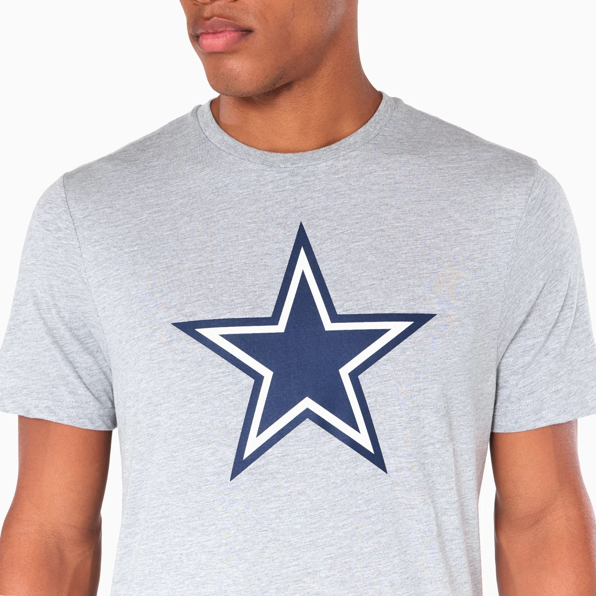 The Male model is wearing Dallas Cowboys NFL Grey T-Shirt 2