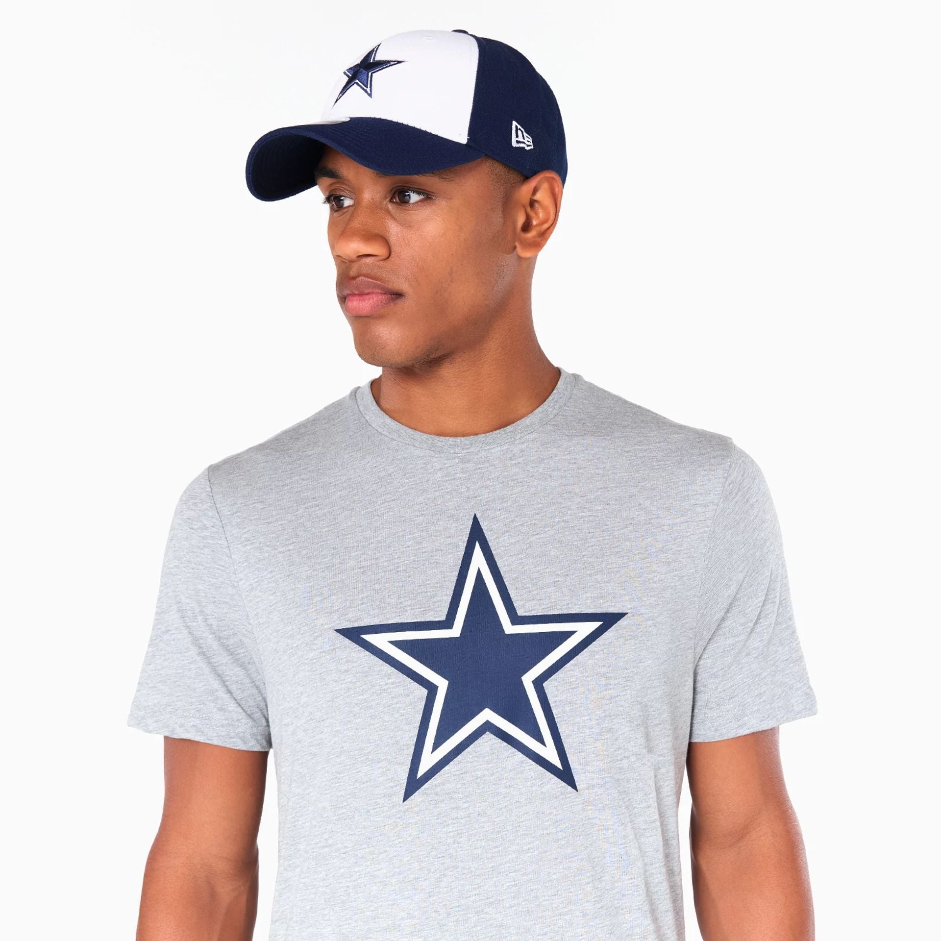 The Male model is wearing Dallas Cowboys NFL Grey T-Shirt 5