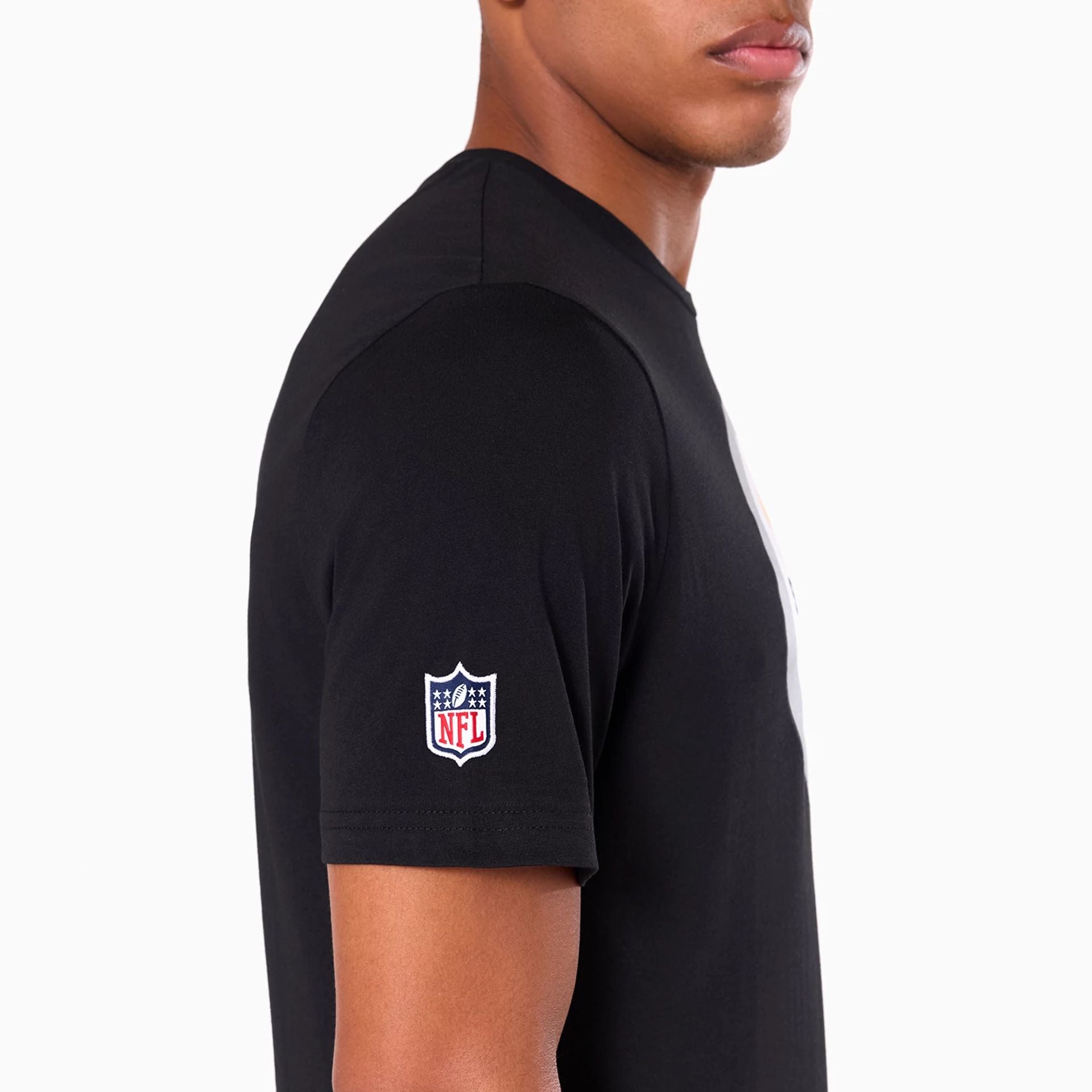 The Male model is wearing Pittsburgh Steelers NFL Black T-Shirt 4