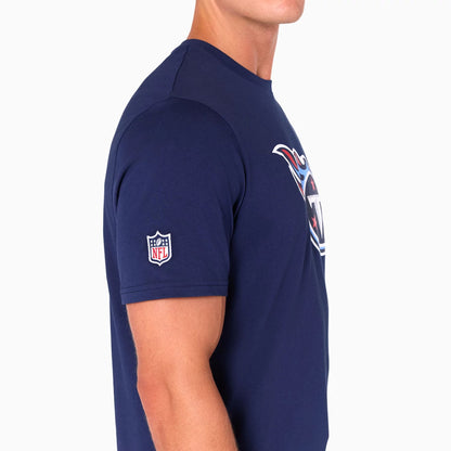 The Male model is wearing Tennessee Titans NFL Navy T-Shirt 4