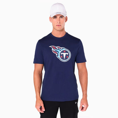 The Male model is wearing Tennessee Titans NFL Navy T-Shirt 1