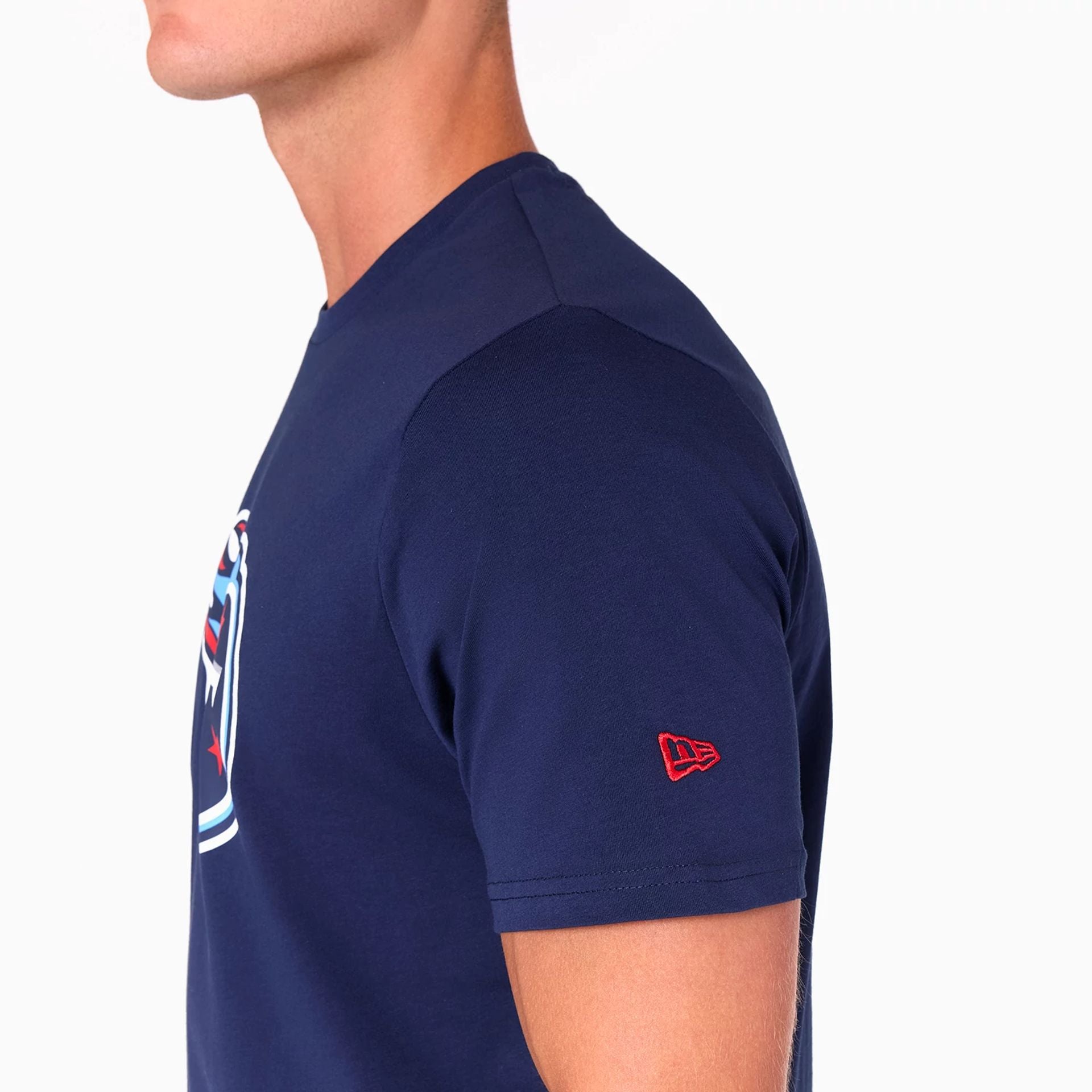 The Male model is wearing Tennessee Titans NFL Navy T-Shirt 5