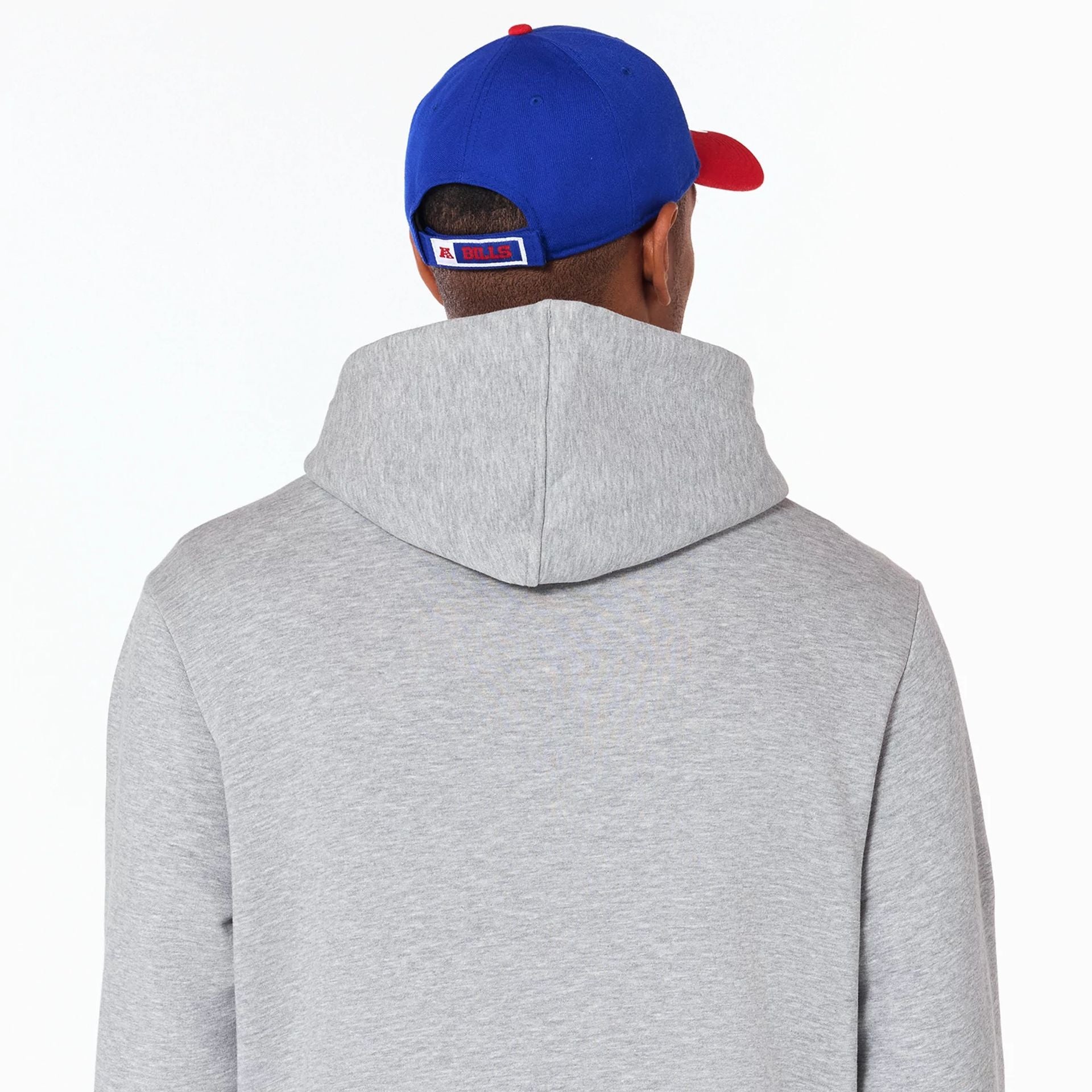 The Male model is wearing Buffalo Bills NFL Grey Pullover Hoodie 5