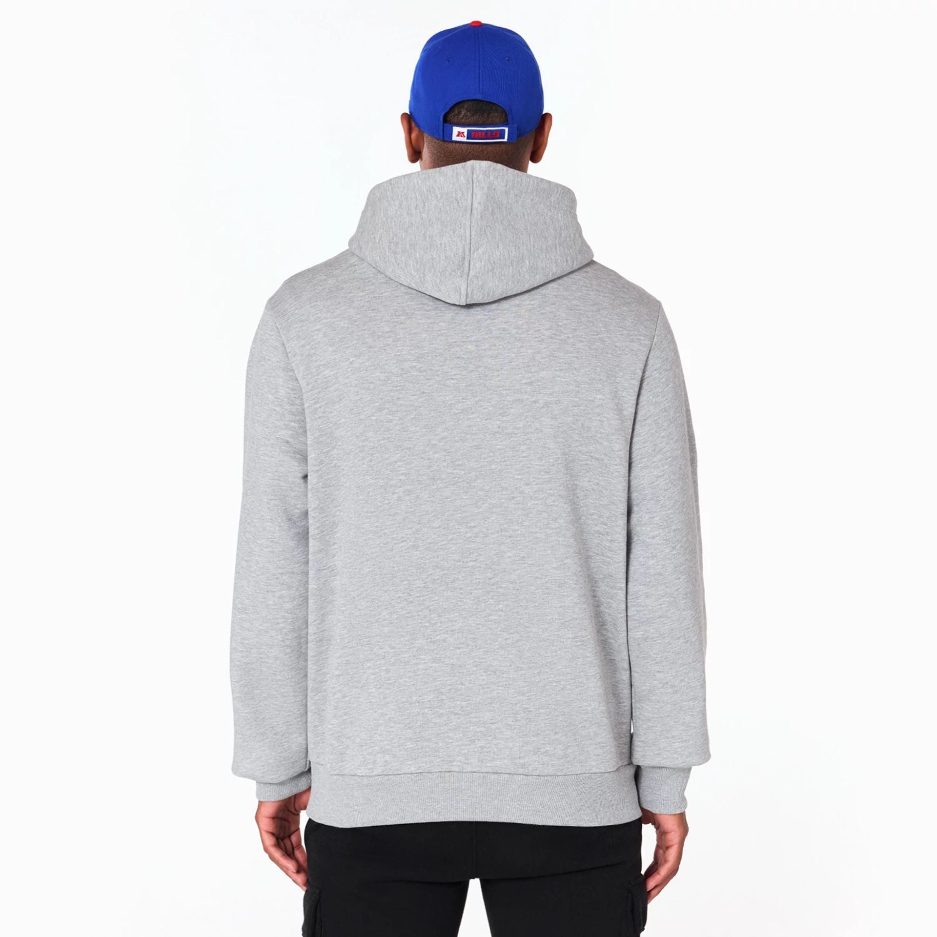 The Male model is wearing Buffalo Bills NFL Grey Pullover Hoodie 7