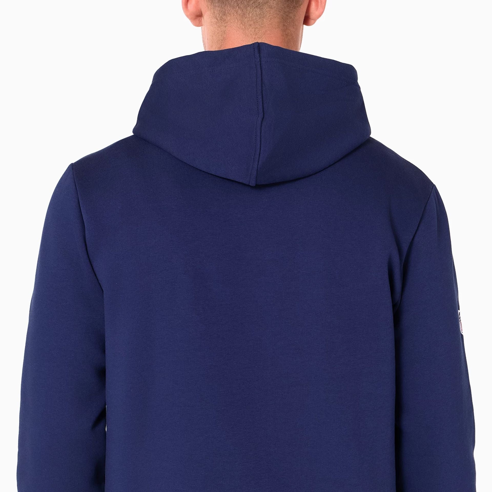 The Male model is wearing LA Rams NFL Navy Pullover Hoodie 5