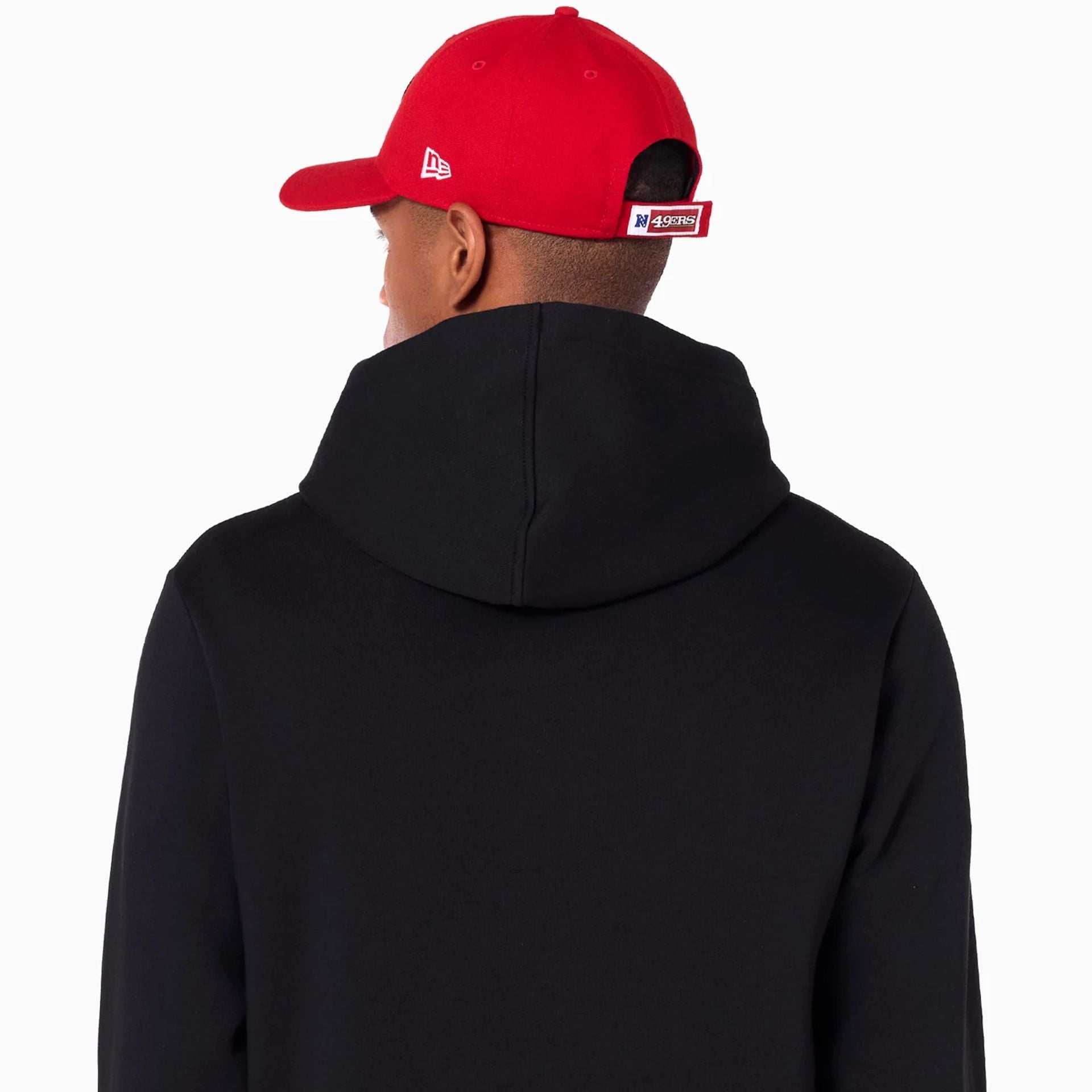 The Male model is wearing San Francisco 49ers NFL Black Pullover Hoodie 4