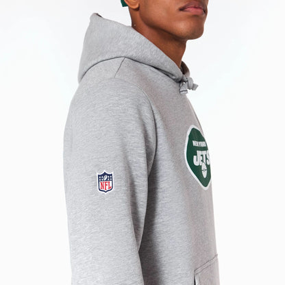 The Male model is wearing New York Jets NFL Grey Pullover Hoodie 3