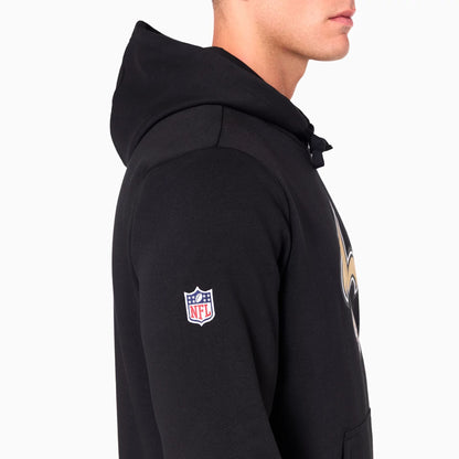 The Male model is wearing New Orleans Saints NFL Black Pullover Hoodie 5