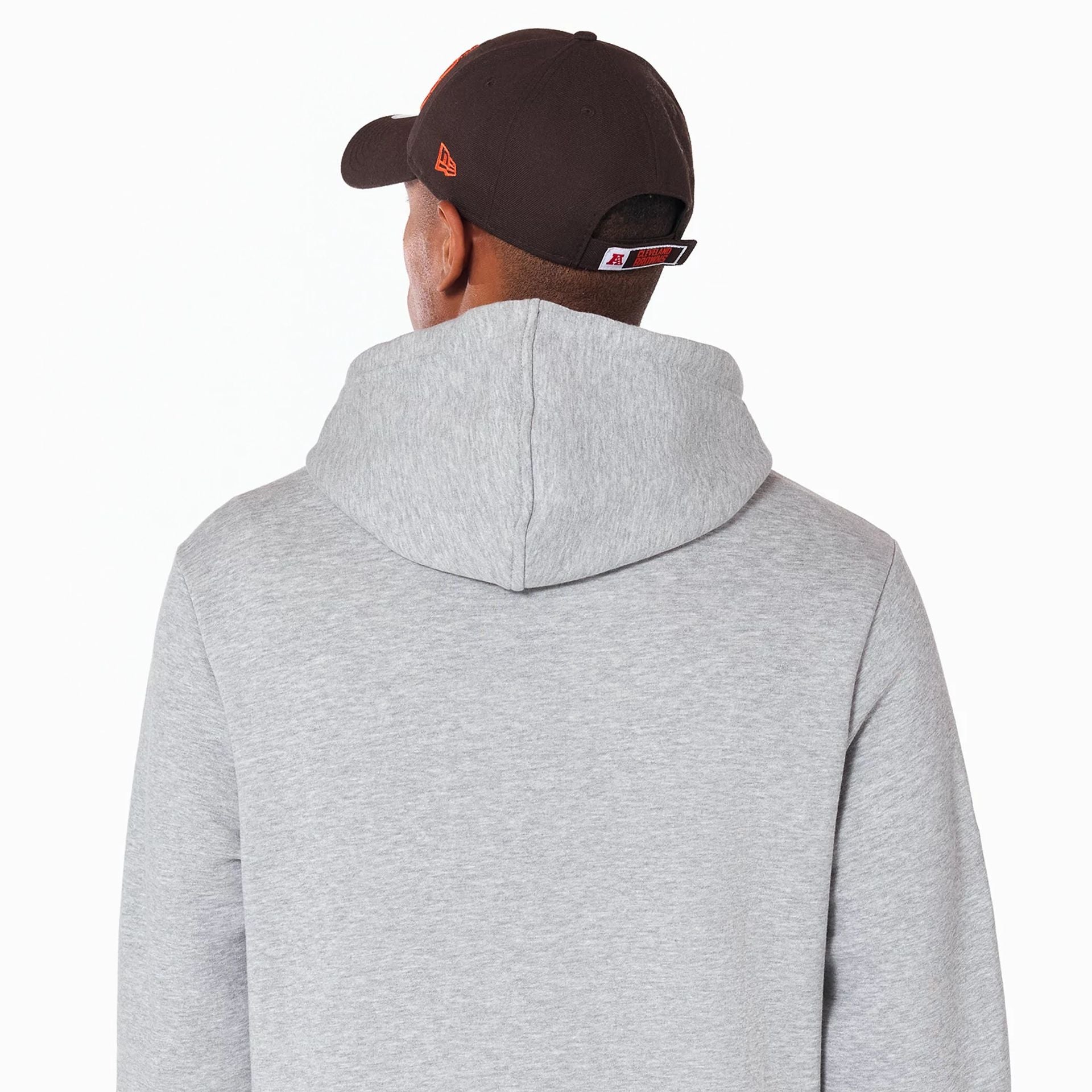 The Male model is wearing Cleveland Browns NFL Grey Pullover Hoodie 5