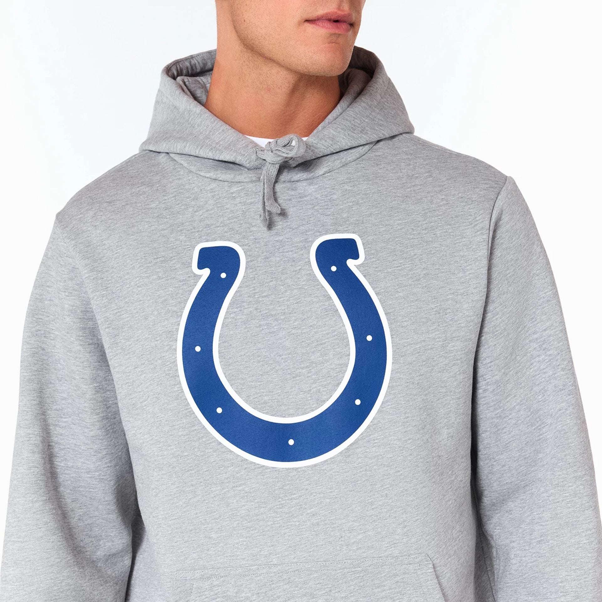 The Male model is wearing Indianapolis Colts NFL Grey Pullover Hoodie 2