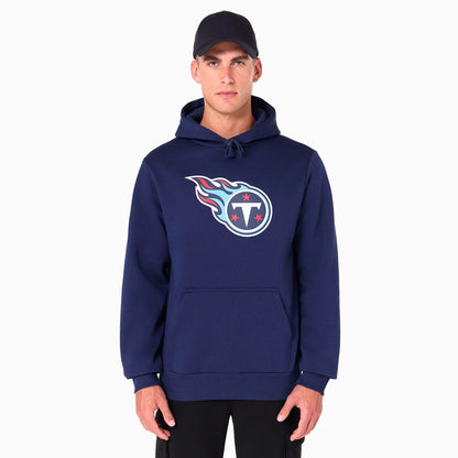 The Male model is wearing Tennessee Titans NFL Navy Pullover Hoodie 1