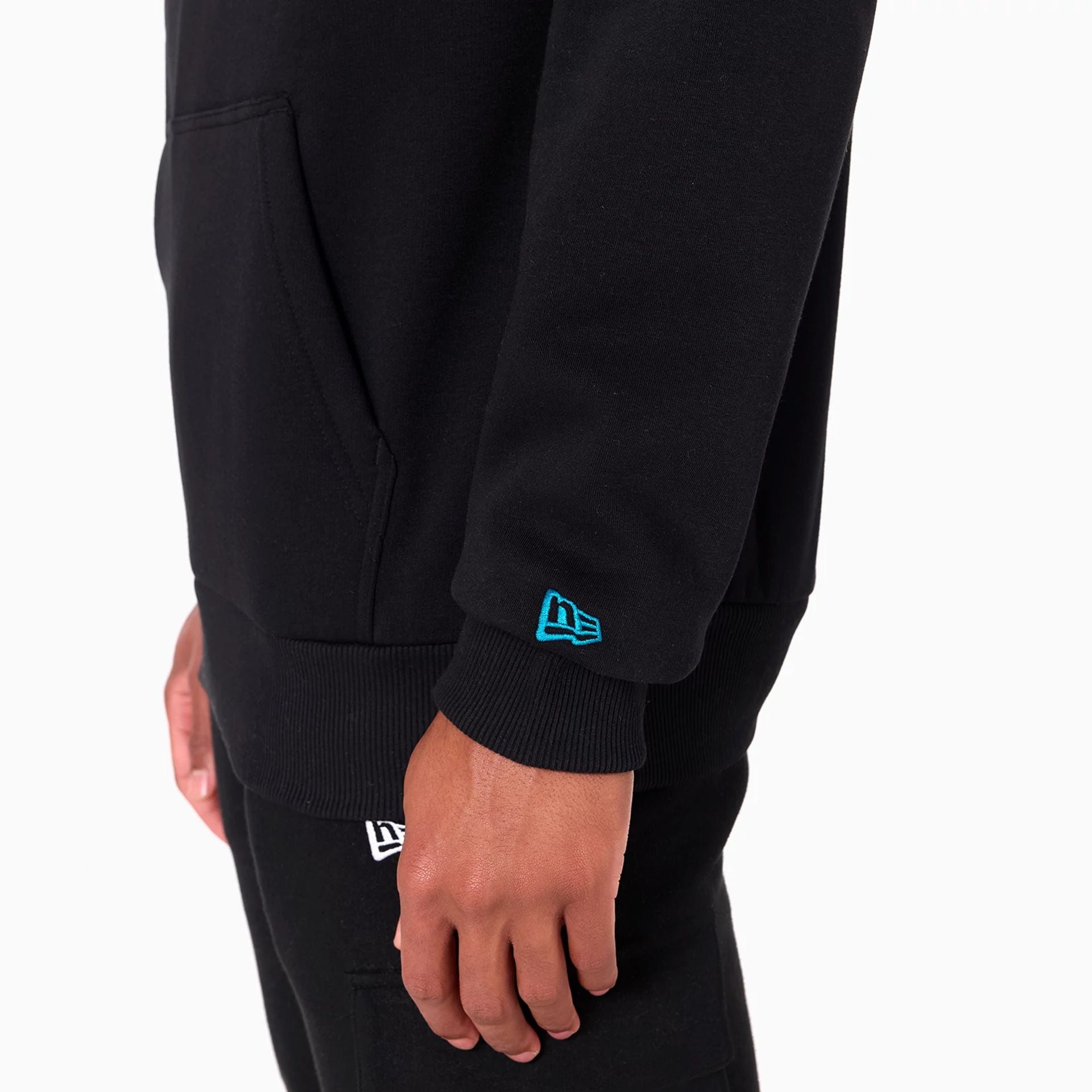 The Male model is wearing Jacksonville Jaguars NFL Black Pullover Hoodie 4