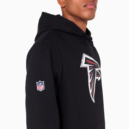 The Male model is wearing Atlanta Falcons NFL Black Pullover Hoodie 5