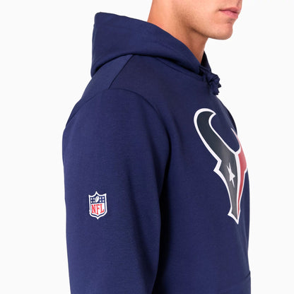 The Male model is wearing Houston Texans NFL Navy Pullover Hoodie 3