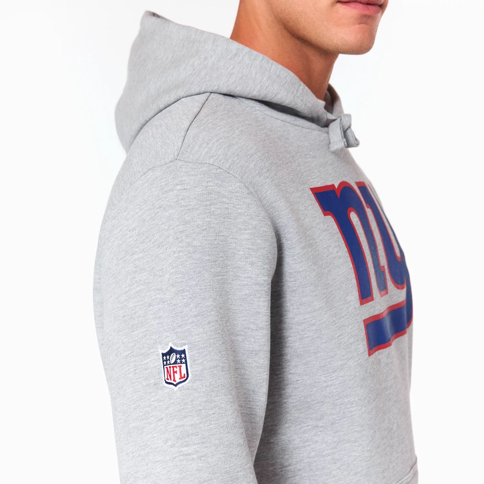 The Male model is wearing New York Giants NFL Grey Pullover Hoodie 4