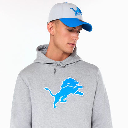 The Male model is wearing Detroit Lions NFL Grey Pullover Hoodie 4