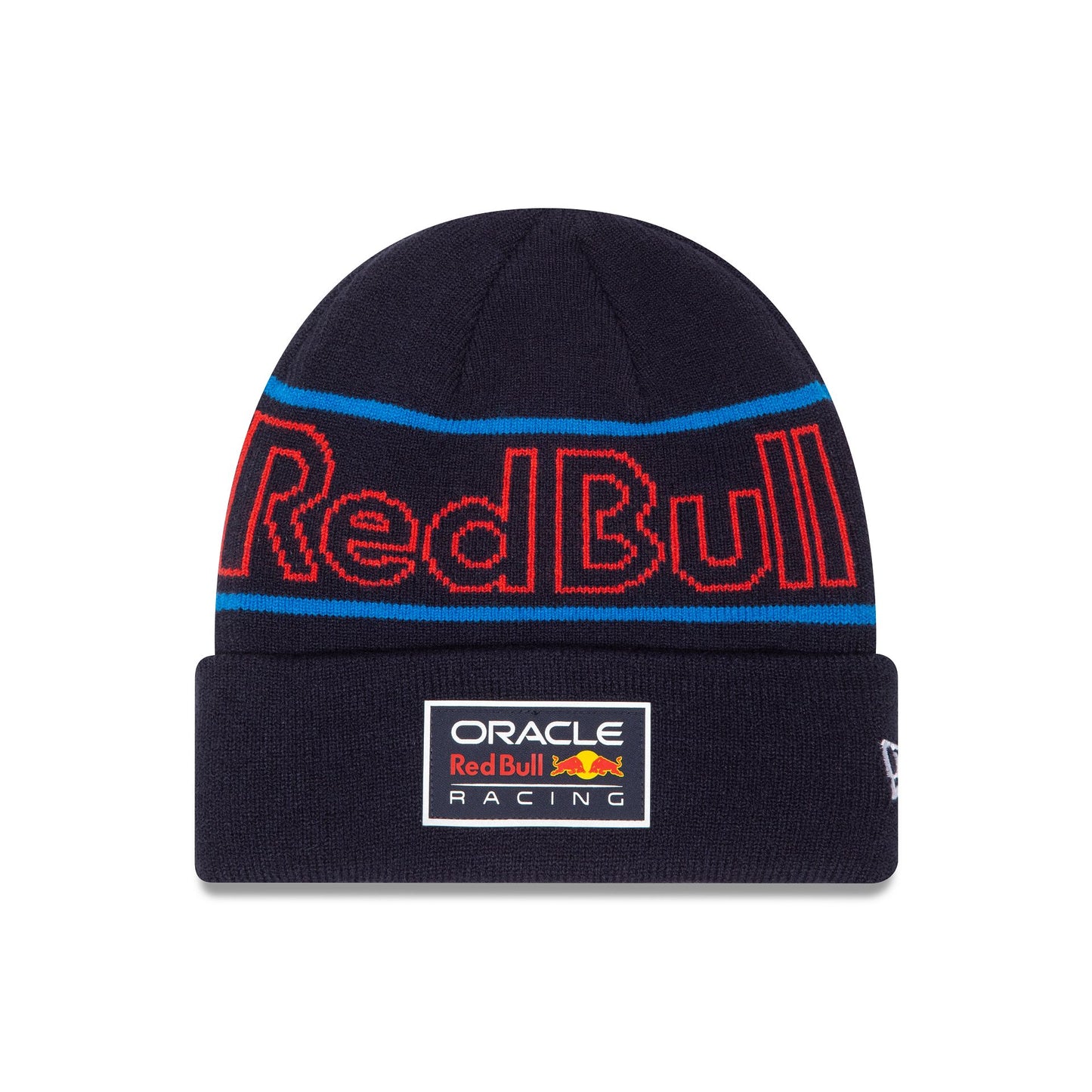 This is a Red Bull Racing Youth Team Dark Blue Cuff Knit Beanie Hat 1