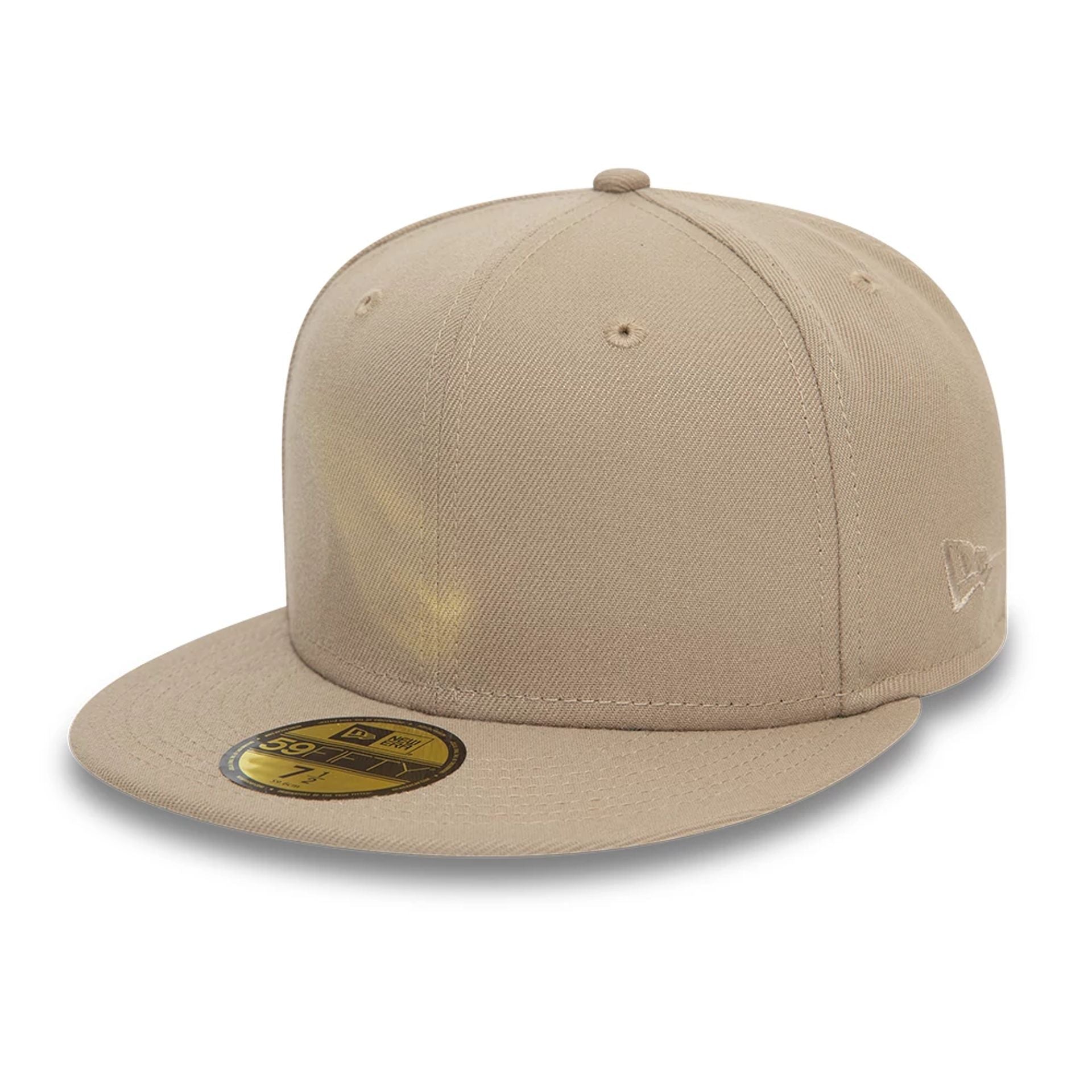 This is a New Era Essential Light Brown 59FIFTY Fitted Cap 1