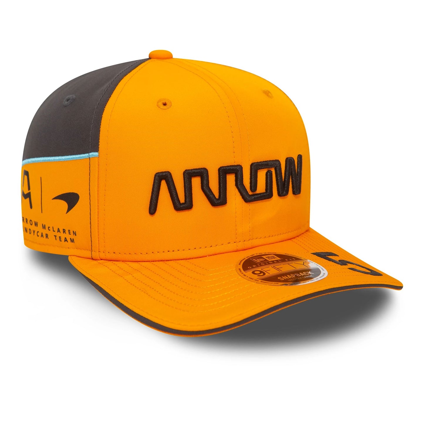 This is a McLaren Racing Indy Pato O'Ward Arrow Orange 9FIFTY Snapback Original Fit Cap 1