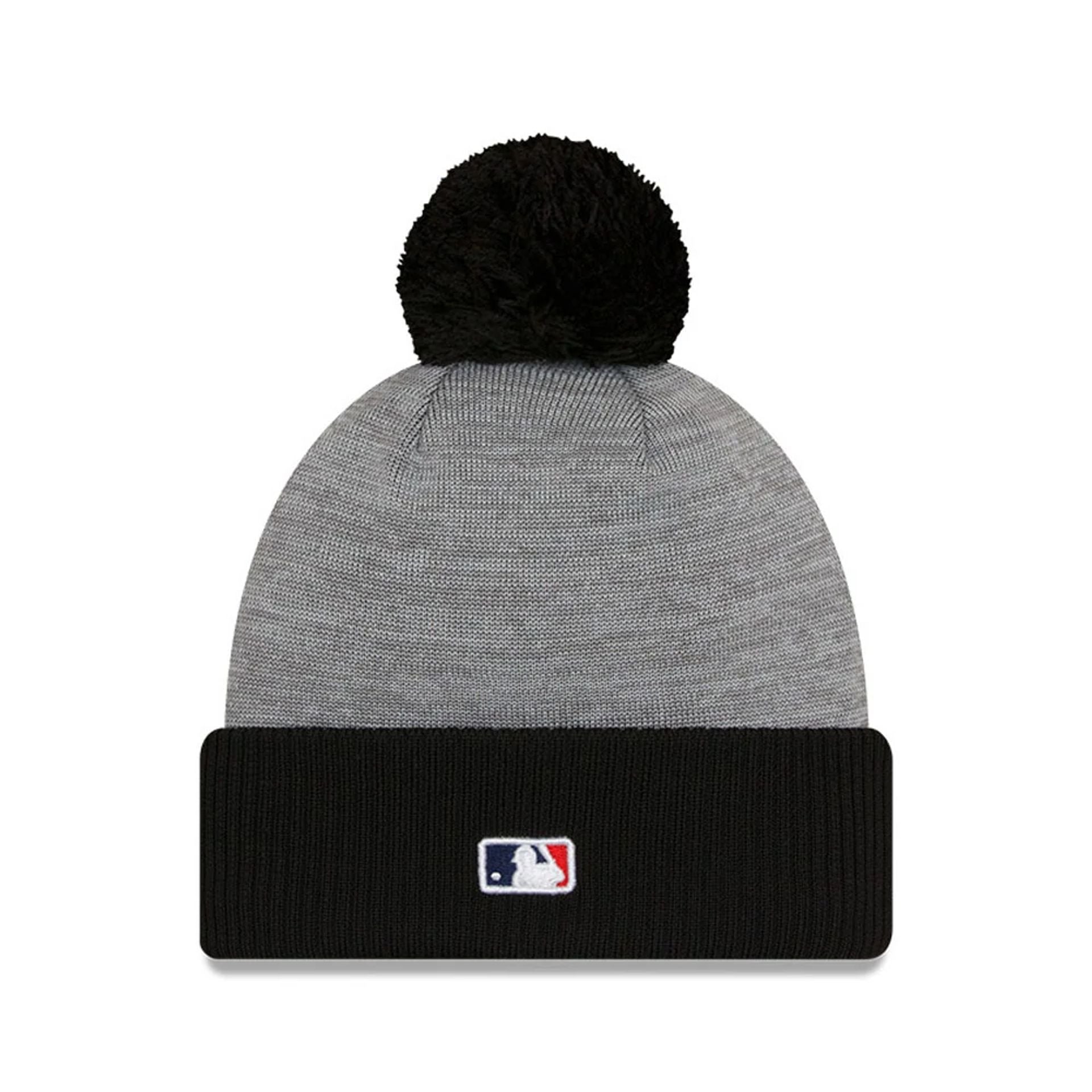 This is a Arizona Diamondbacks MLB World Series Champions Grey Bobble Knit Beanie Hat 2