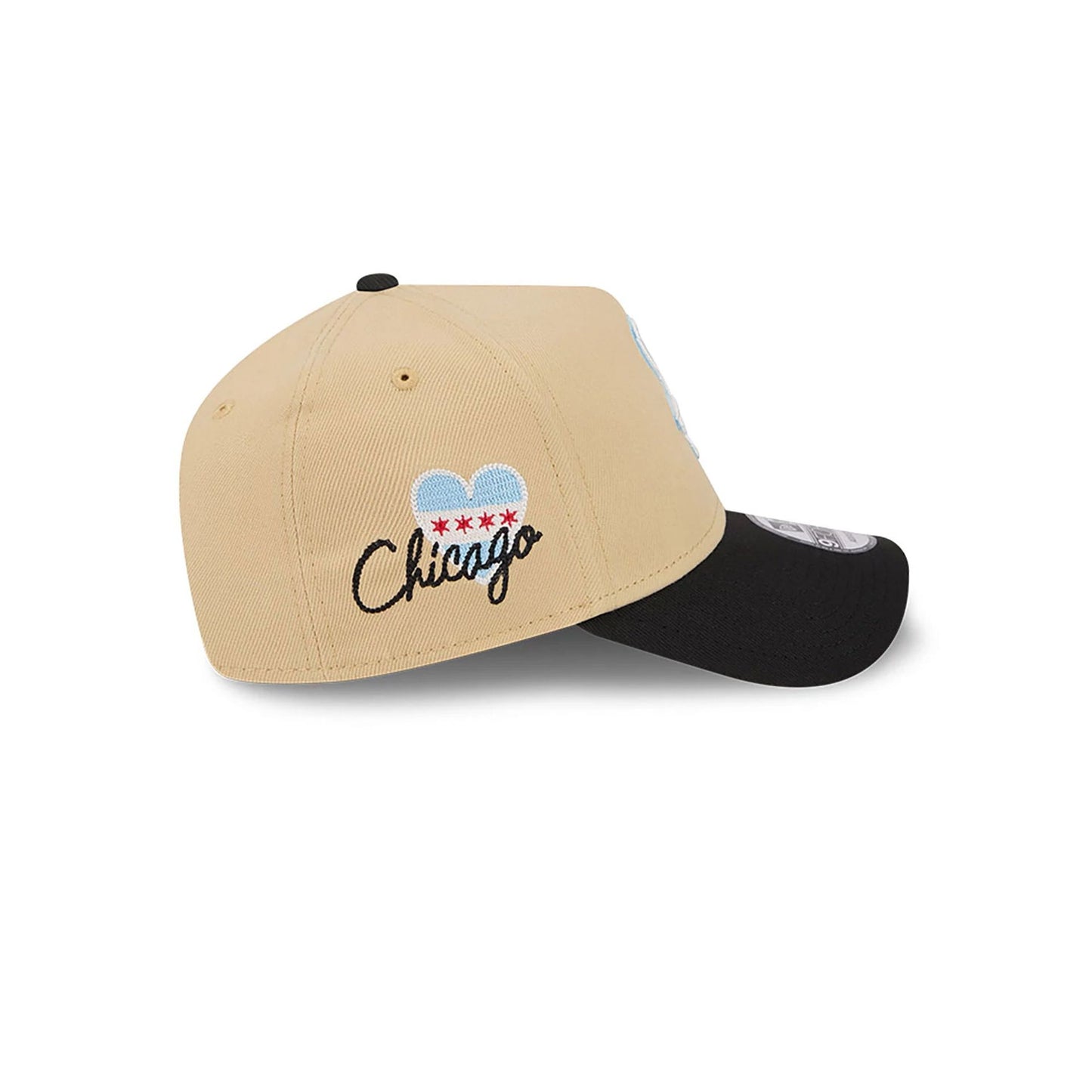 This is a Chicago White Sox City Sidepatch Light Beige 9FORTY A-Frame Adjustable Cap 6