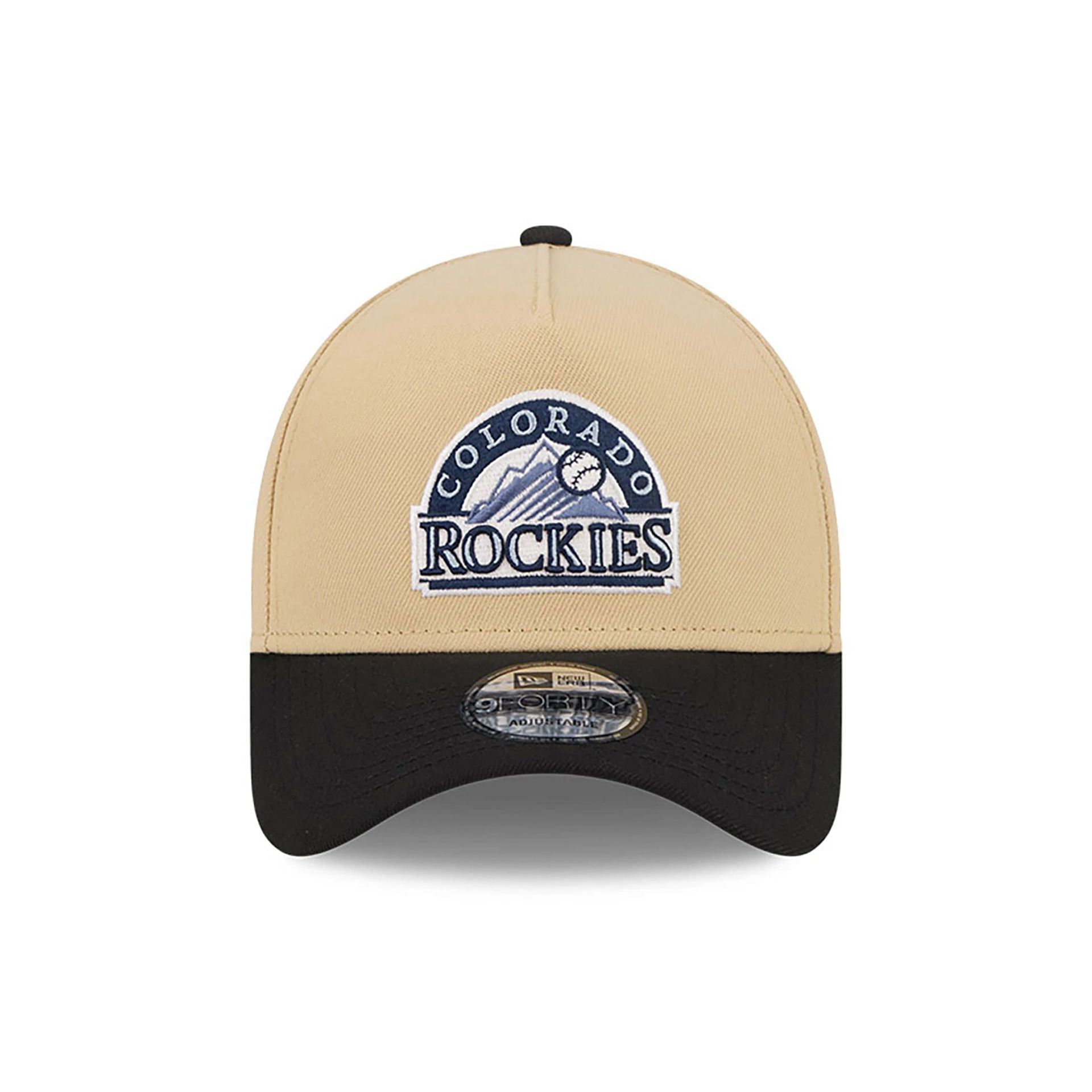 This is a Colorado Rockies City Sidepatch Light Beige 9FORTY A-Frame Adjustable Cap 2