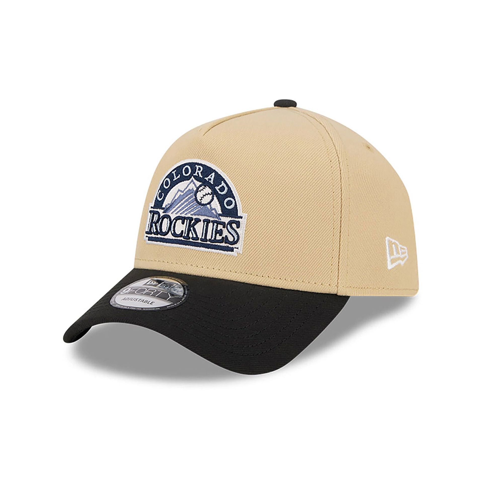 This is a Colorado Rockies City Sidepatch Light Beige 9FORTY A-Frame Adjustable Cap 3