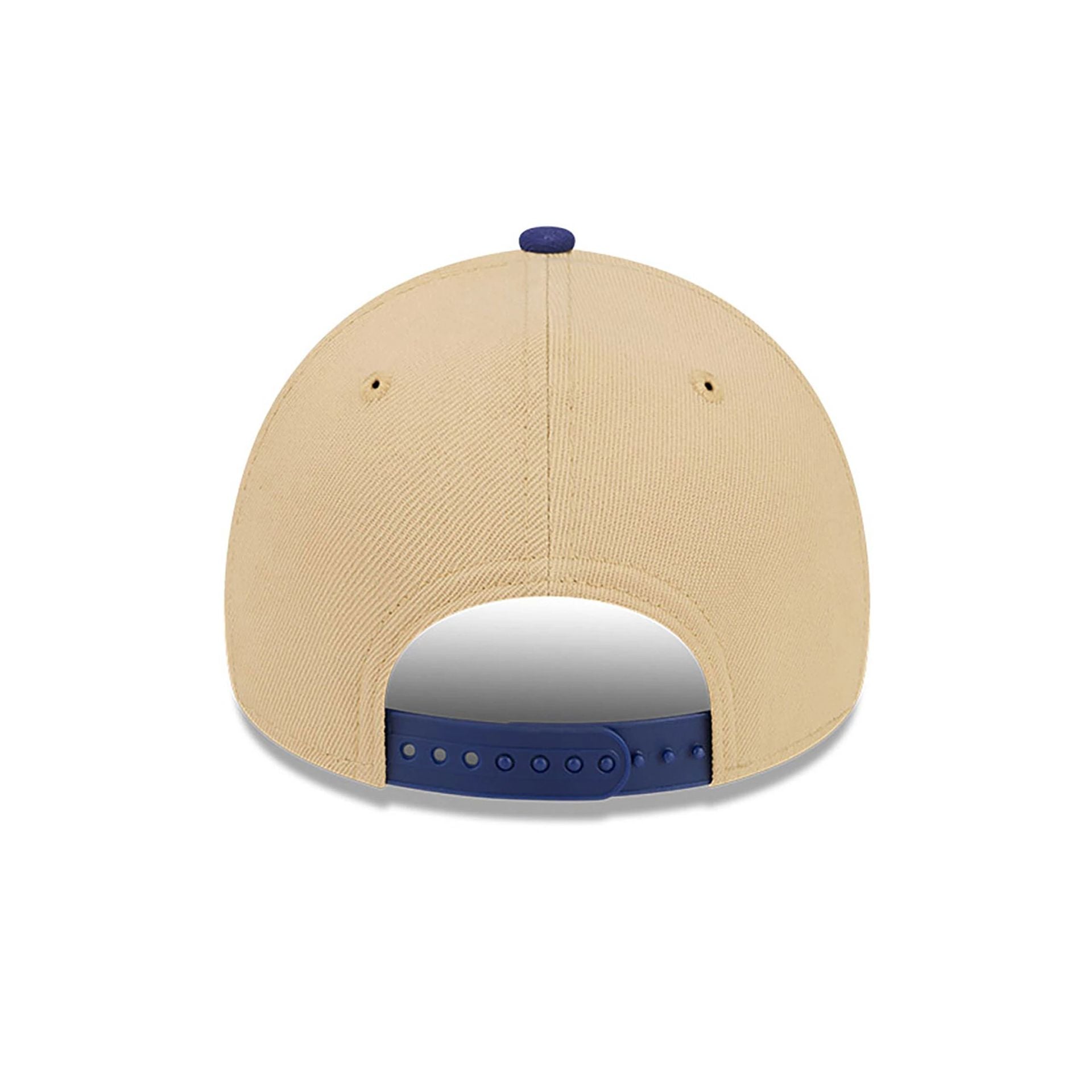 This is a LA Dodgers City Sidepatch Light Beige 9FORTY A-Frame Adjustable Cap 7