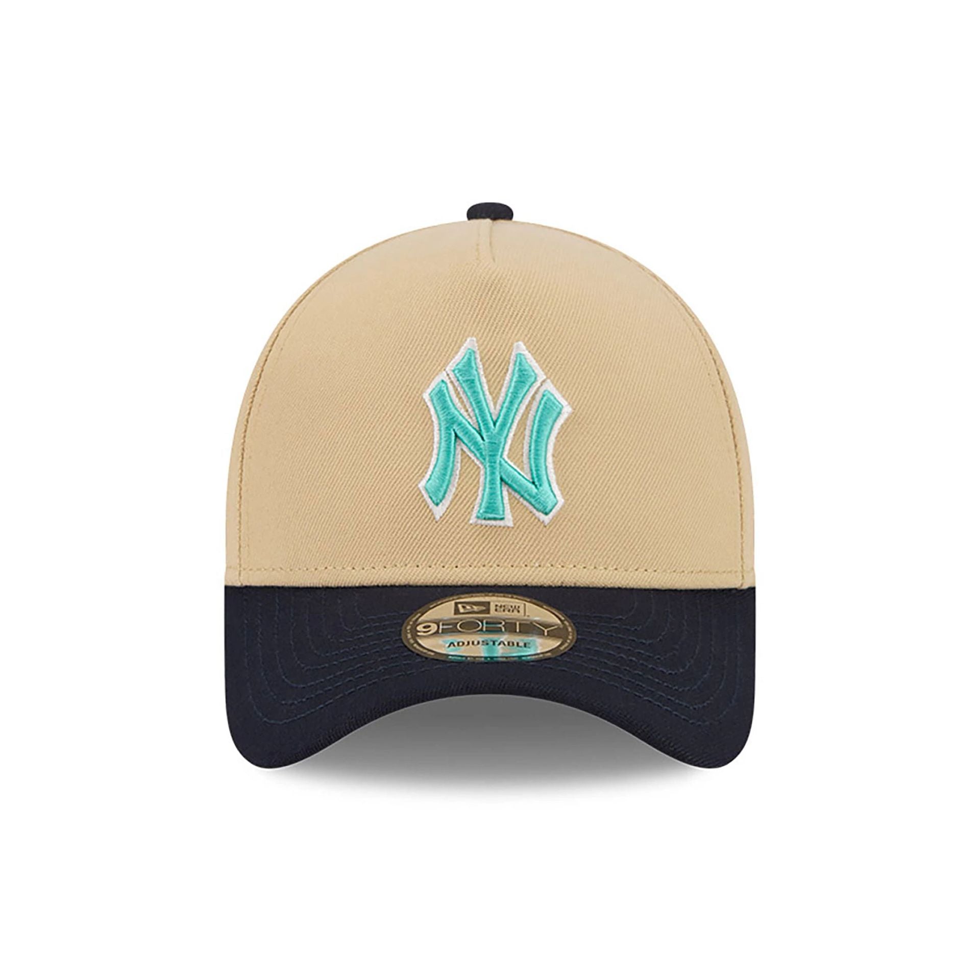 This is a New York Yankees City Sidepatch Light Beige 9FORTY A-Frame Adjustable Cap 3