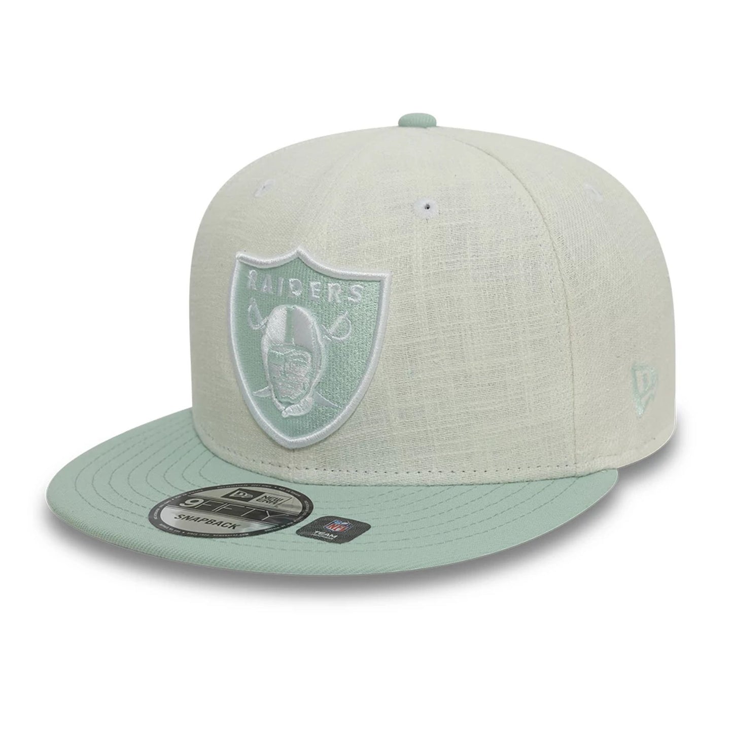 This is a Las Vegas Raiders Minty Breeze White 9FIFTY Snapback Cap 7