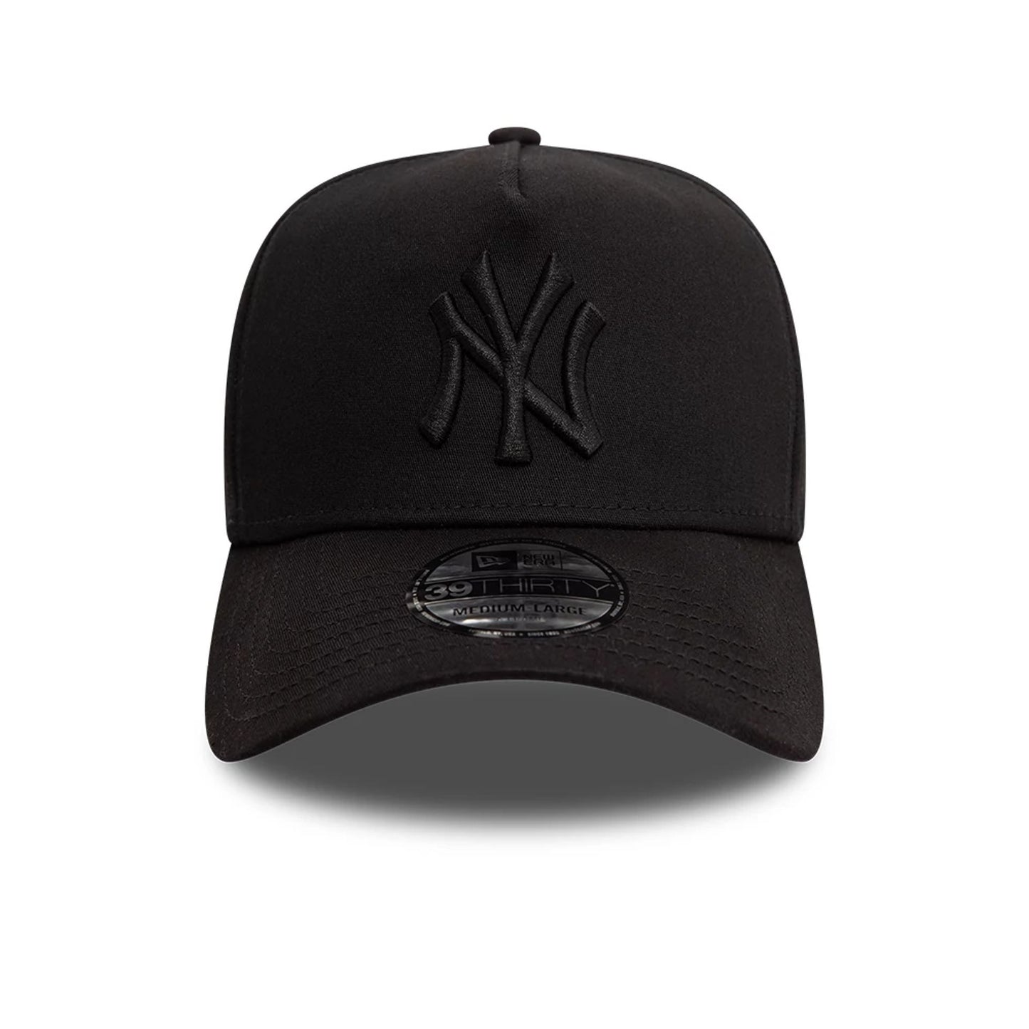 This is a New York Yankees League Essential Black 39THIRTY A-Frame Stretch Fit Cap 2